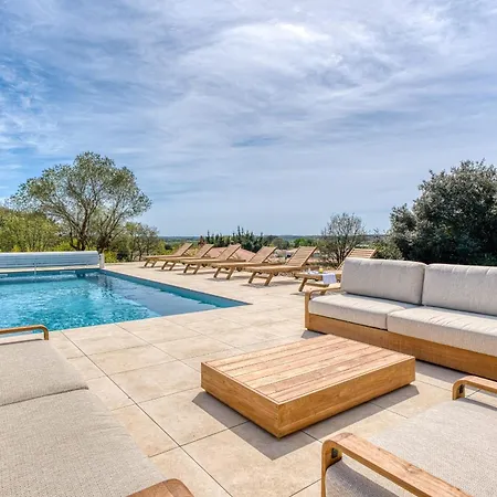 Belvedere Panoramic View Pool Jacuzzi Sauna Boules Sleeps 15 Villa Brem Sur Mer
